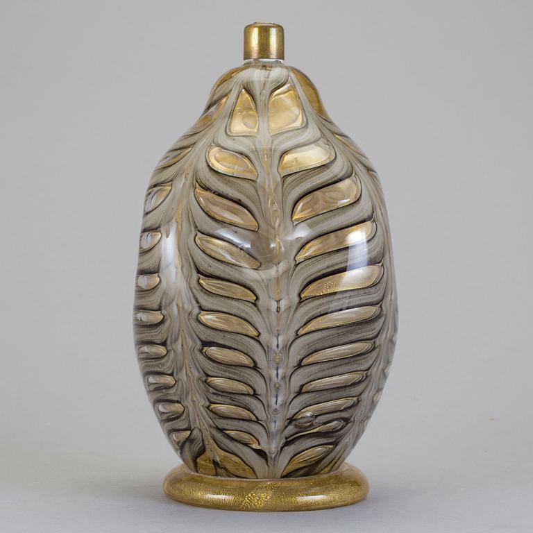 BORDSLAMPA, glas, Italien, omkring 1900-talets mitt.