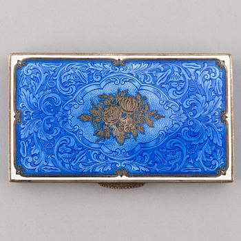 An early 19th century  silver and guilloche enamel box.