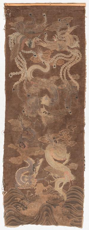 Broderi/väggbonad, Japan, Meiji (1868-1912).