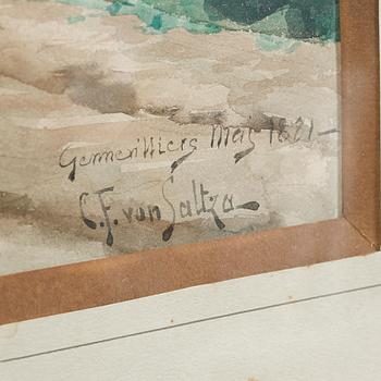 CARL FREDRIK VON SALTZA, a watercolor, signed and dated 1881.