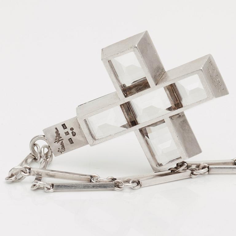 Wiwen Nilsson, a sterling and rock crystal crucifix and chain, Lund 1939.