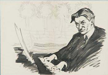 Santeri Salokivi, Selim Palmgren vid pianot.