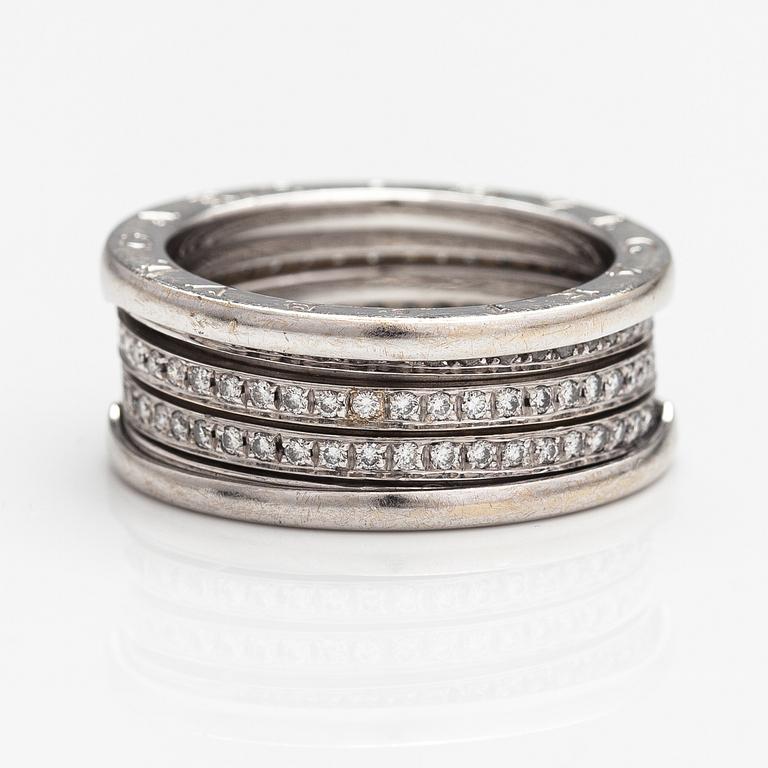 BVLGARI, An 18K white gold ring, B.Zero1, with brilliant cut diamonds ca 0.62 ct in total.