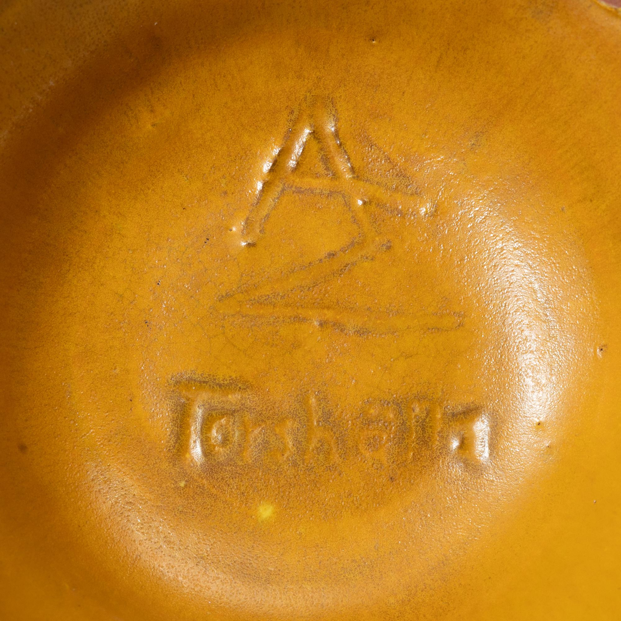 Allan Ebeling, skål med lock, och skålar, 2 st, glaserad keramik, Torshälla 1930-tal.