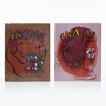 Marc Chagall, böcker, 6 st, "Chagall Lithographe I-VI, 1922-1985", Fernand Mourlot.