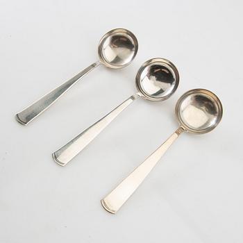 Jacob Ängman, bouillon spoons 12 pcs. "Rosenholm" silver GAB Stockholm 1956.
