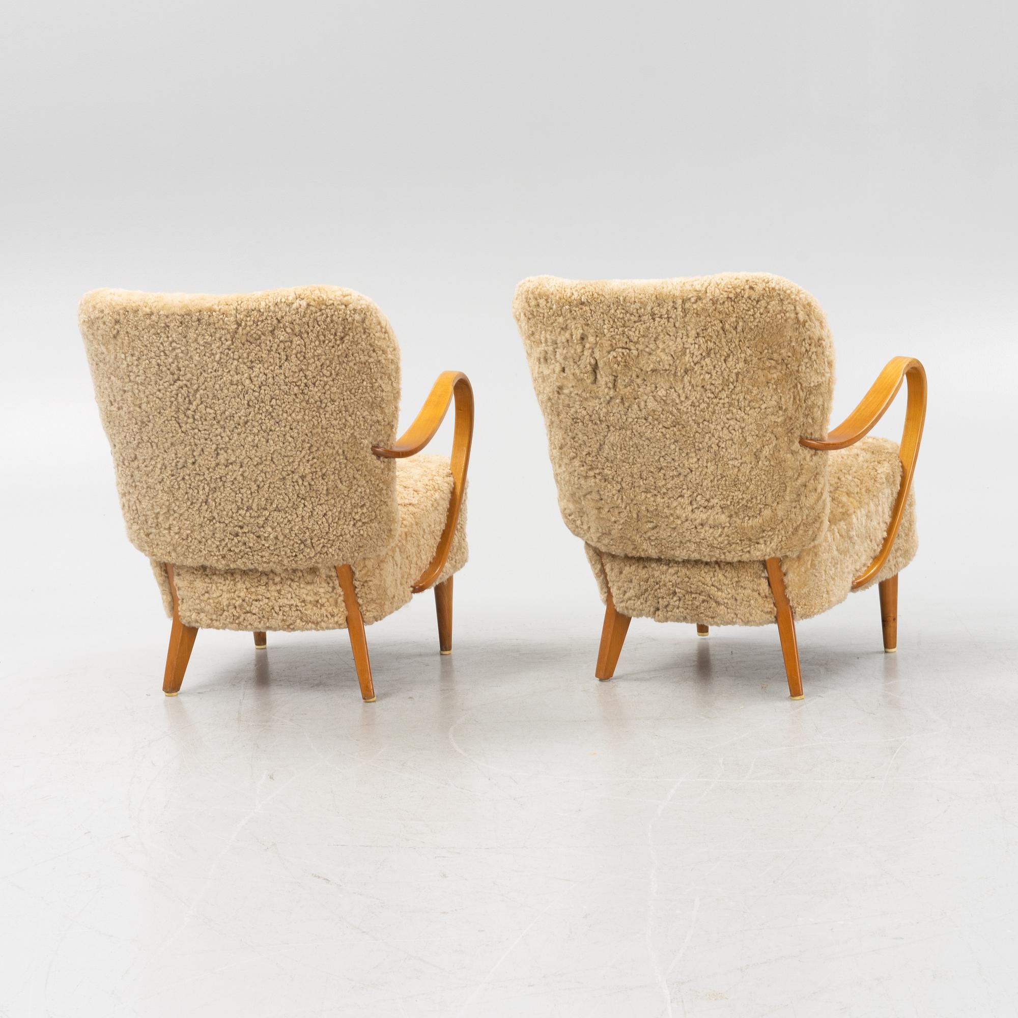 Fåtöljer, ett par, Swedish Modern, 1940-tal.