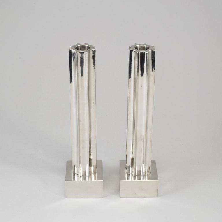 Gustaf Nordenskiöld, a pair of 'Kolonn' pewter candlesticks from Svenskt Tenn, 2019.
