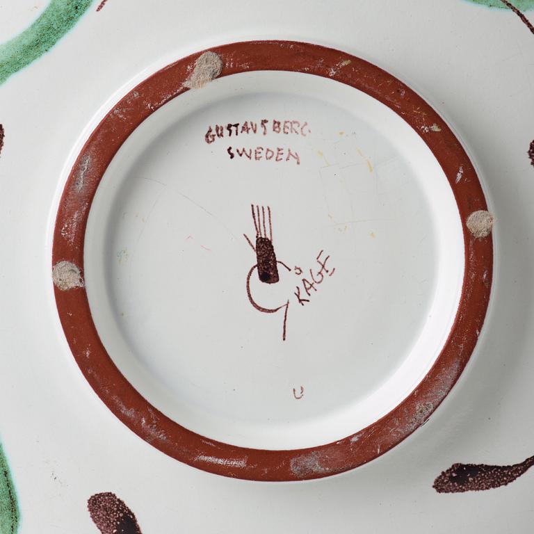 Wilhelm Kåge, a large faience dish, Gustavsberg studio, Sweden 1951.