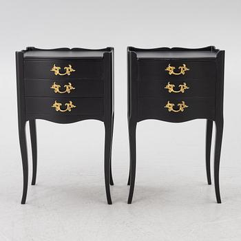 A pair of Bedside tables, Rococo style, 20th century.