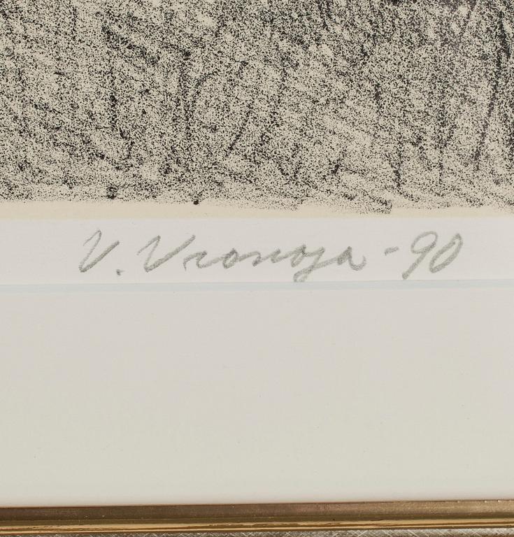 VEIKKO VIONOJA, litografi, signerad, daterad -90 och numrerad 34/100.