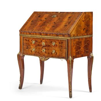 27. A Gustavian late 18th century secretaire attributed to Jonas Hultsten (master in Stockholm 1773-1794).