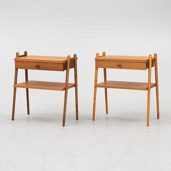 Bedside tables, a pair, teak, 1950s/60s.