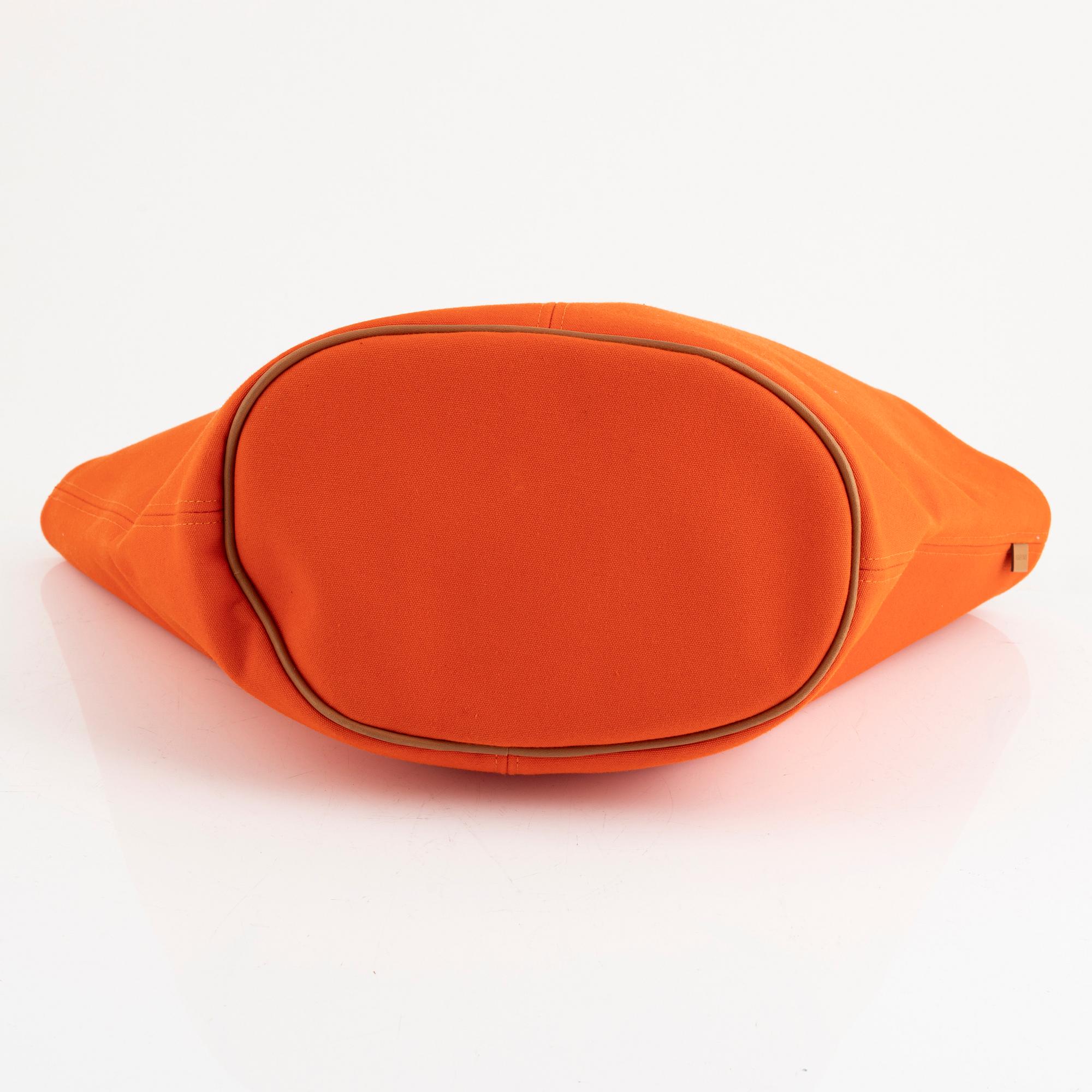 Hermès, an orange cotton 'Panier de Plage PM' totebag.