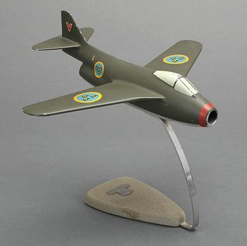 FLYGMODELL, SAAB, modell SAAB-29, "Flygande tunnan", 1950-tal.