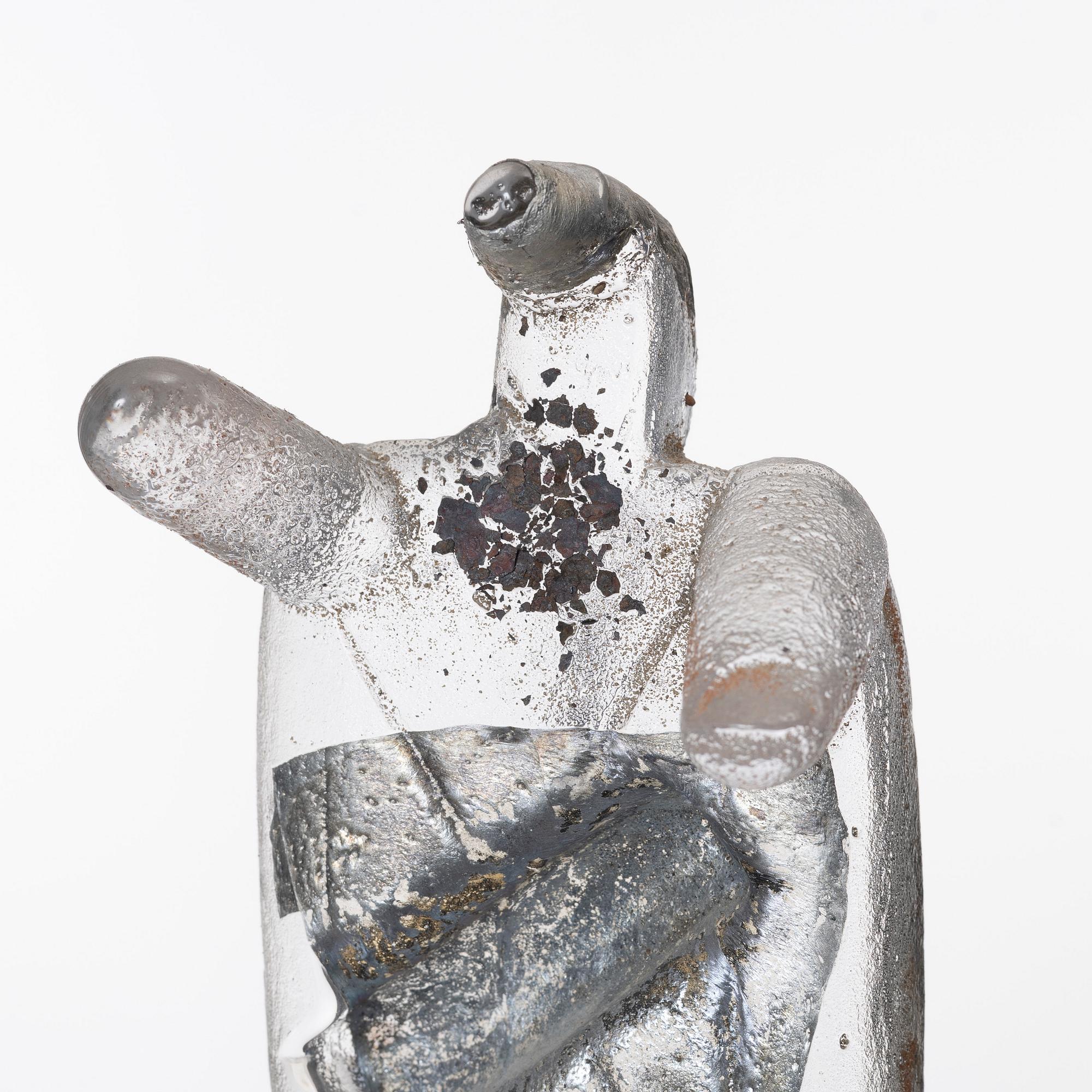 Bertil Vallien, unik väggskulptur, sandgjutet glas, "Idol".