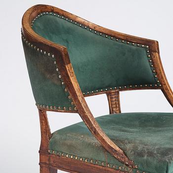 A late Gustavian armchair, late 18th century.