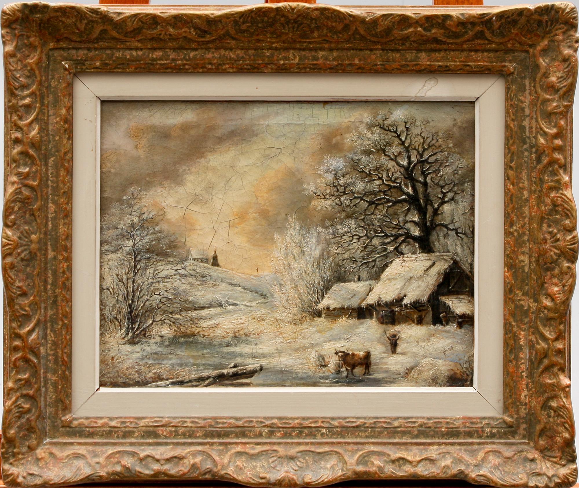 OKÄND KONSTNÄR, olja på duk, otydl sign och dat.