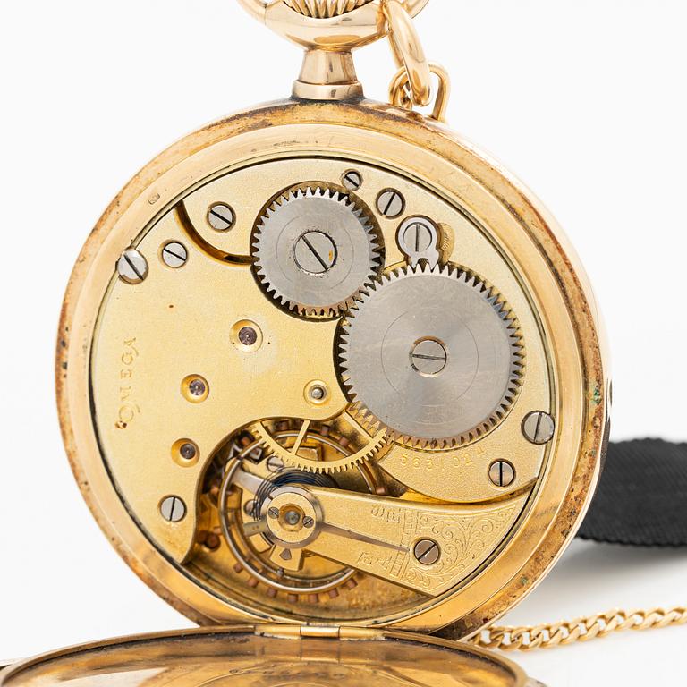 Omega, pocket watch, hunter case, 52 mm.