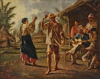 566. Félix Martinez, Village Scene, The Philippines.