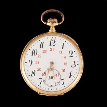FICKUR, herr, 18k guld. 1900-talets mitt. Vikt 71,3g.