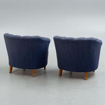 A pair of Swedish Modern armchairs, Swedish Modern, 1940's/50's.