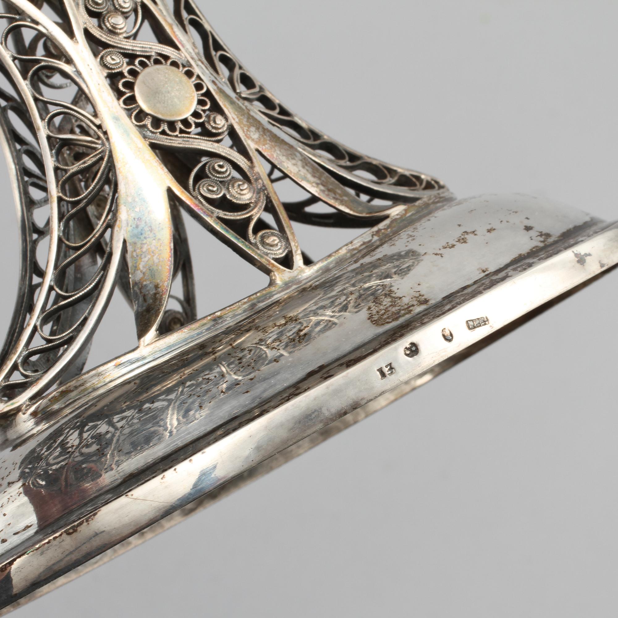 BRÖDKORG, silver, Johan Fredrik Masman, Stockholm 1815, vikt 900 gram.