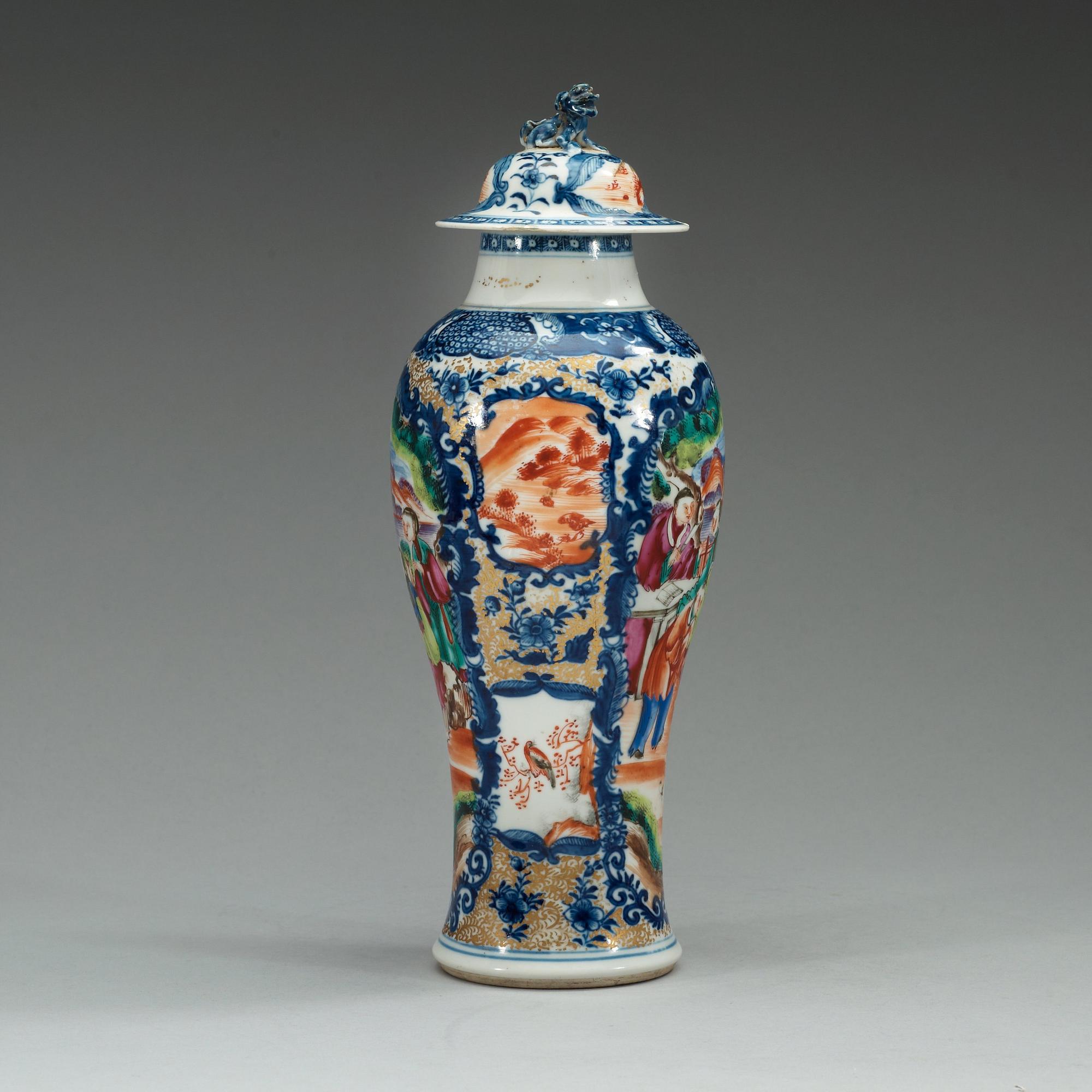 VAS med LOCK, kompaniporslin Qing dynastin, Qianlong (1736-95).