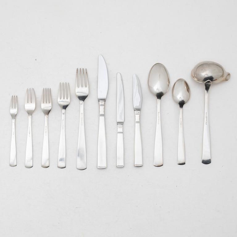 Jacob Ängman, A silver cutlery set, "Rosenholm", GAB, some Stockholm 1964 (98 pieces).