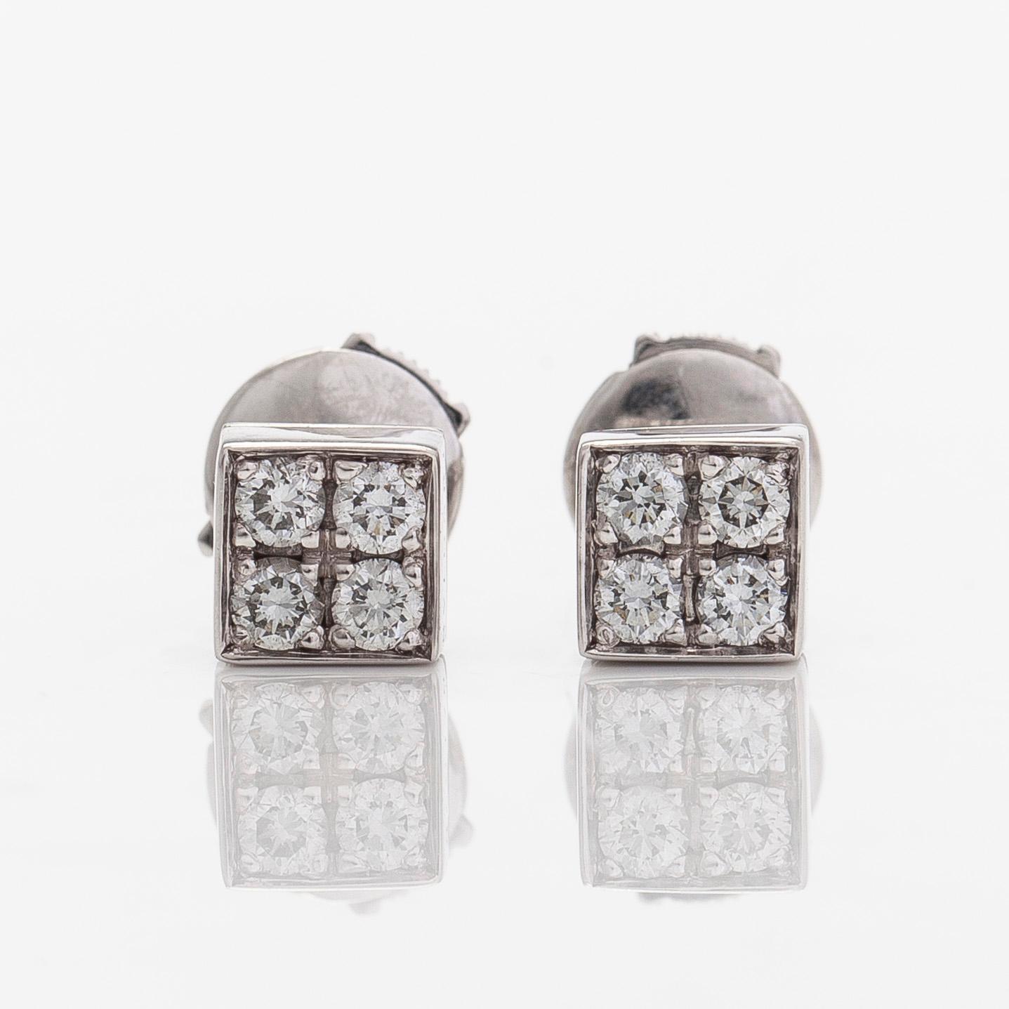 Bulgari, örhängen, "Lucea", 18K vitguld och briljantslipade diamanter.