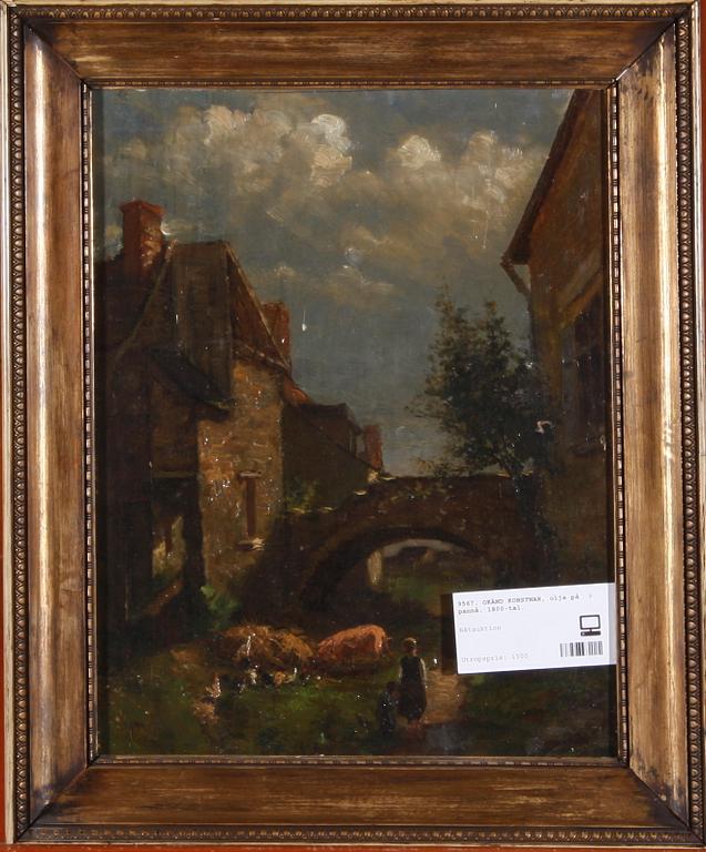 OKÄND KONSTNAR, olja på pannå. 1800-tal.