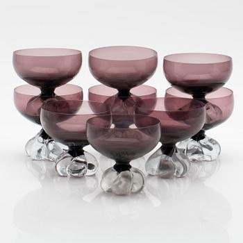 Bo Borgström, 9 stycken cupglas för Åseda glasbruk.