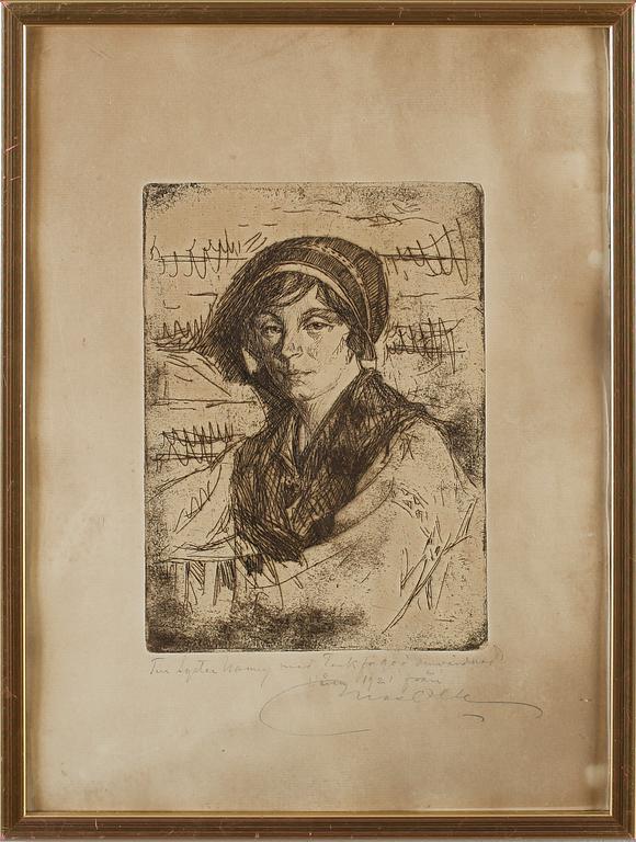 HELMER MASOLLE, 2 st, etsning, signerade.