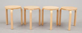PALLAR, 4 st, modell "E 60", Alvar Aalto, Artek, formgiven 1932-33.