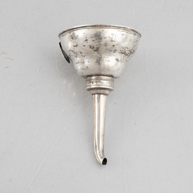 A Swedish parcel-gilt silver wine funnel, mark of Adolf Zethelius, Stockholm 1830.