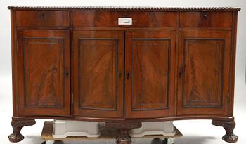 MATSALSGRUPP, 22 delar, Chippendalestil, 1800-1900-tal.