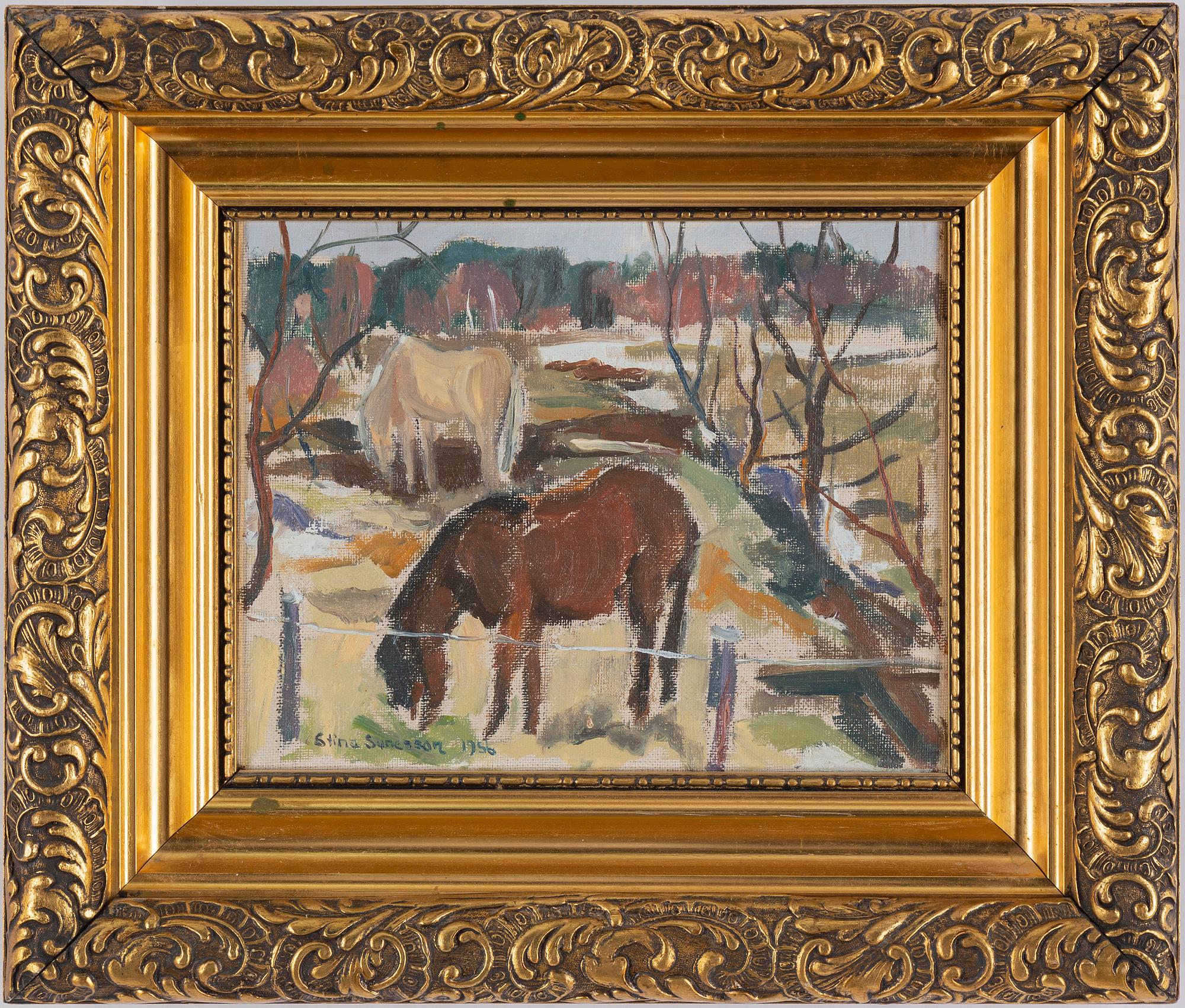 STINA SUNESSON, oil on canvas, signed and dated 1956.