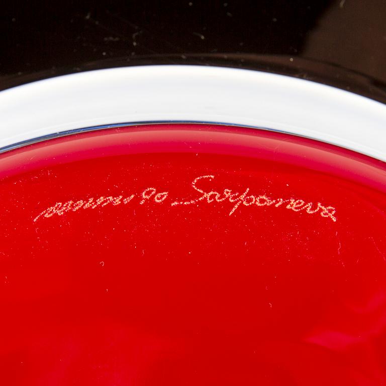 Timo Sarpaneva, fat,"Tuuli", Venini Italien 1990.