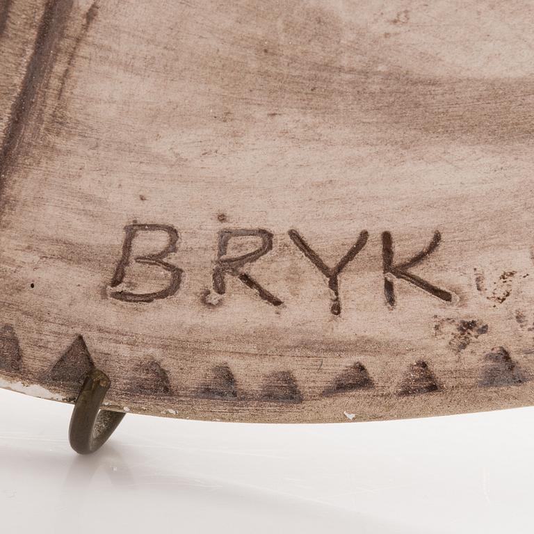 Rut Bryk, a stoneware relief signed BRYK.