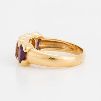 RING with amethyst and citrine.