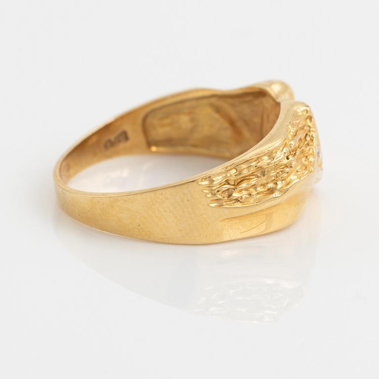 Bengt Hallberg, smyckesset, 3 delar, 18K guld, med små diamanter.