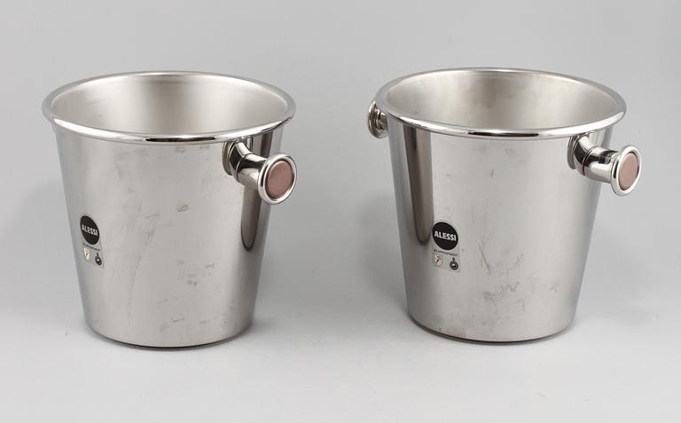 CHAMPAGNEKYLARE, ett par, rostfritt stål, Ettore Sottsass, Alessi, 1900/2000-tal.