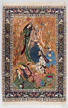 Matto,Isfahan, figuraali. Noin 184 × 121 cm.