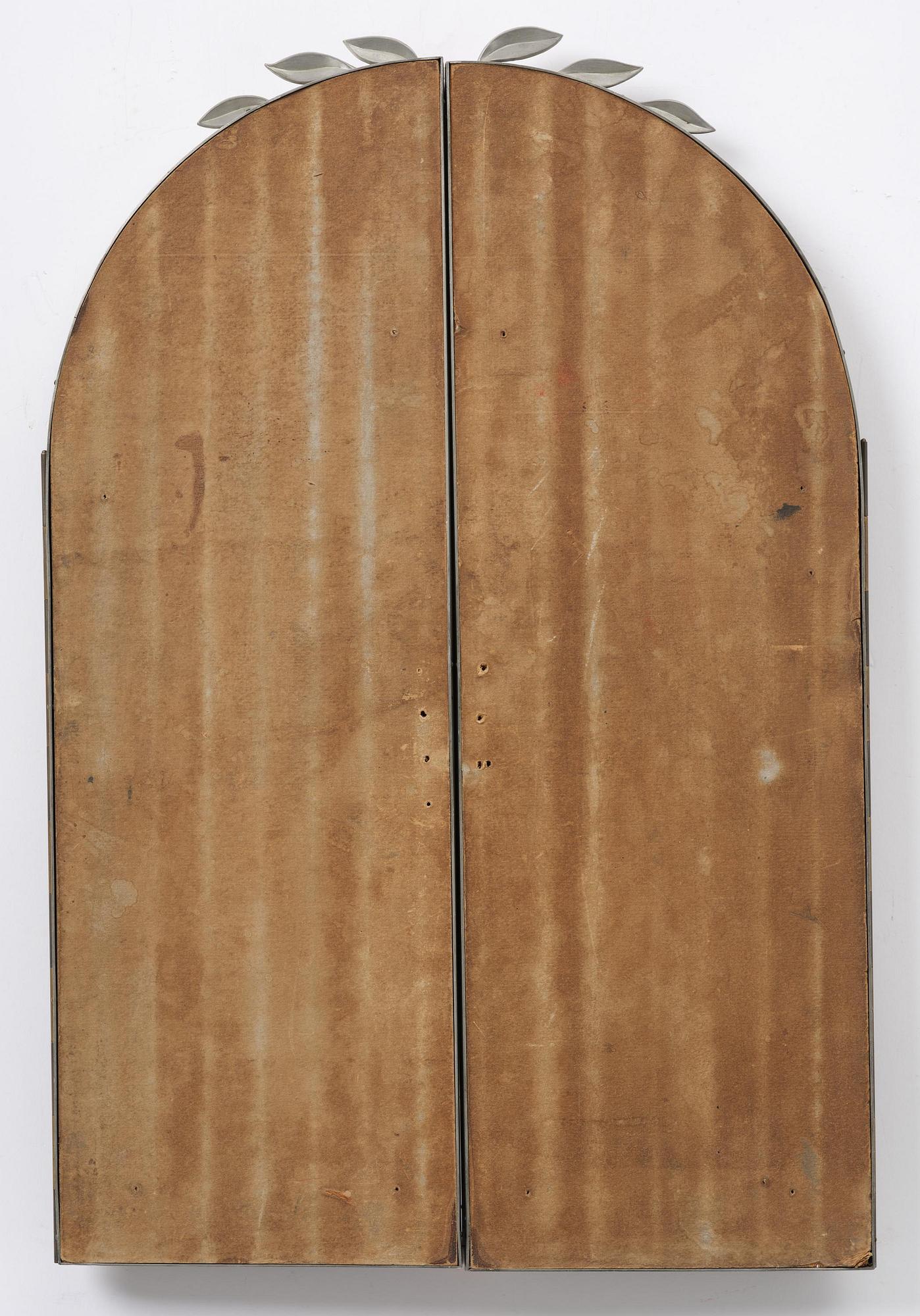 Estrid Ericson, a pewter framed mirror modell "A 884", Firma Svenskt Tenn, Stockholm, 1934.