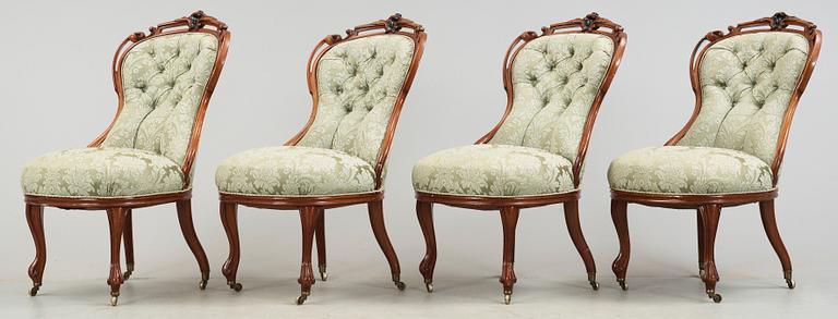 SALONGSGRUPP, 5 delar, nyrokoko, 1800-talets slut.