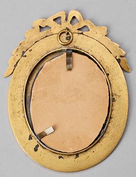 OKÄND KONSTNÄR, gouache på ben, miniatyr, empire, otydl sign o  dat, 1810-tal.