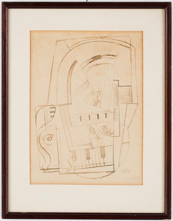 GÖSTA ADRIAN-NILSSON, tusch på papper. Signerad GAN och daterad 1922.