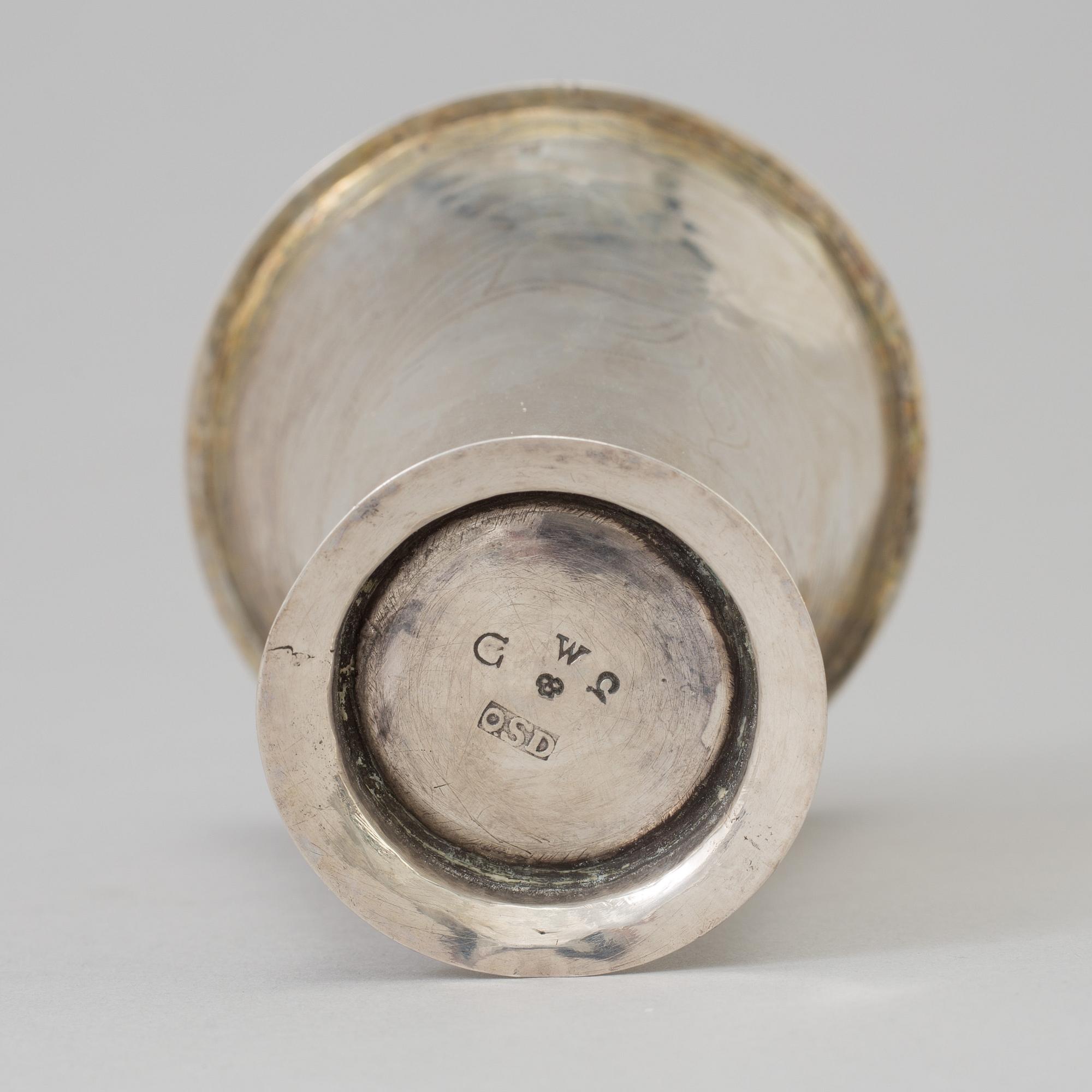 A SWEDISH SILVER BÄGARE by Olof Sedin, Gävle 1803.