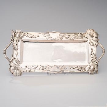 A SILVER TRAY, Austria-Hungary ca 1900, weight 609 g.