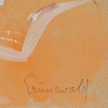 ISAAC GRÜNEWALD, gouache. Sign.